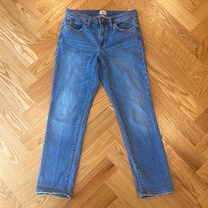 J.Crew light blue, slim boyfriend jeans, gently worn, size 26.